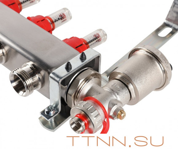 Для отопления Rommer 1"/3/4"x9 с расходомерами (RMS-1210-000009)