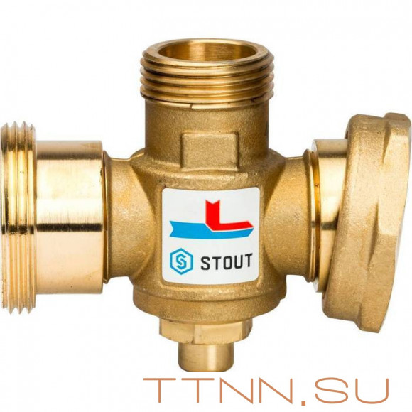 Смесительный клапан STOUT G 1 1/2M-G 1 1/2F-G 1 M 70°С