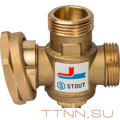 Смесительный клапан STOUT G 1 M-G 1 1/2 F-G 1 M 70°С