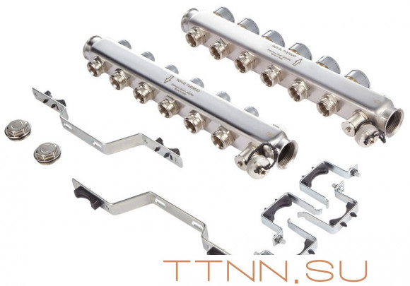 Для отопления Royal Thermo 1" ВР-3/4" НР, 2 выхода, нерж. (RTE 51.102)