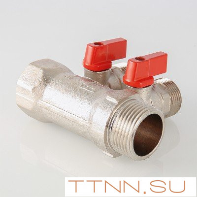 Коллектор с отсекающими кранами Valtec 1"х3 выхода Евроконус 3/4 VTc.580.NE.0603 Коллектор с отсекающими кранами Valtec 1"х3 выхода Евроконус 3/4 VTc.580.NE.0603