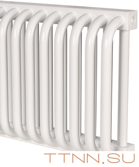 Стальной трубчатый радиатор 2-колончатый Rommer RST 2030/24 боковое подключение RAL9016