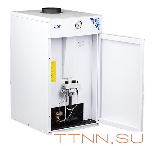 Газовый напольный котел СервисГаз Очаг Премиум АОГВ-45 EN с автоматикой SIT