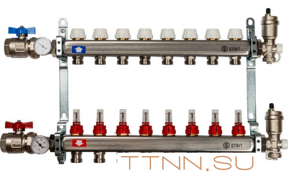 Коллектор с расходомерами STOUT SMS 0907 000008 Коллектор с расходомерами STOUT SMS 0907 000008