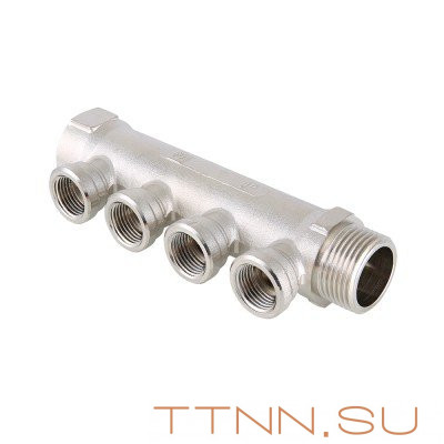 Коллектор Valtec 3/4"х 4 выхода х 1/2" VTc.550 N