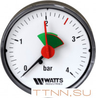 Манометр аксиальный Watts F+R101(MHA) 63/4x1/4" Манометр аксиальный Watts F+R101(MHA) 63/4x1/4"