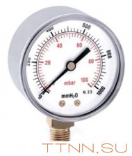 Манометр газовый Watts MG 63 (3/8",100мбар) Манометр газовый Watts MG 63 (3/8",100мбар)