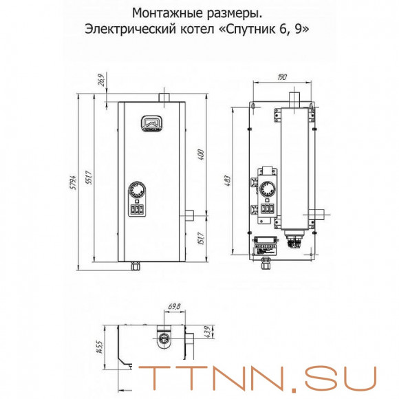 Электрический котел Теплодар СПУТНИК электро 6 белый Электрический котел Теплодар СПУТНИК электро 6 белый
