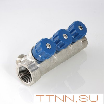 Коллектор с регулировочными вентилями и наружной резьбой Valtec 1*3*1/2 VT.560.N Коллектор с регулировочными вентилями и наружной резьбой Valtec 1*3*1/2 VT.560.N