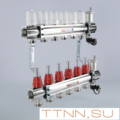 Для отопления VALTEC 1"х7 вых. Евроконус 3/4" с расходомерами в сборе Для отопления VALTEC 1"х7 вых. Евроконус 3/4" с расходомерами в сборе