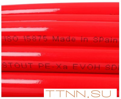 Труба сшитый полиэтилен 20 мм STOUT PEX-a 20х2,0 (бухта 500 метров) красная