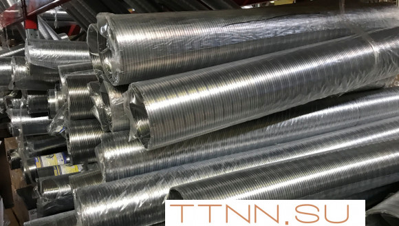 Газоход гофрированный d 90 мм (1.5м) из нержавеющей стали