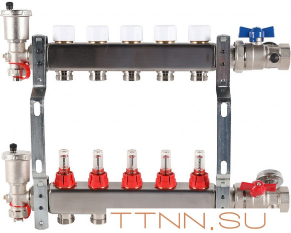 Для отопления Rommer 1"/3/4"x5 с расходомерами (RMS-1210-000005)
