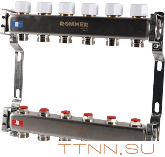 Для отопления Rommer 1"/3/4"x6 с запорными клапанами (RMS-3200-000006)