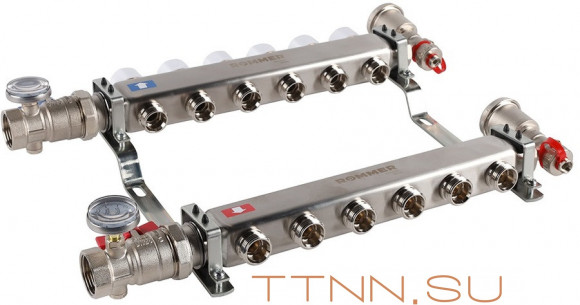 Для отопления Rommer 1"/3/4"x6 с запорными клапанами (RMS-3210-000006)