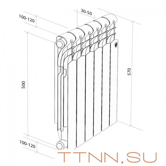 Алюминиевый радиатор Royal Thermo Revolution 500 2.0 8 секц. Алюминиевый радиатор Royal Thermo Revolution 500 2.0 8 секц.