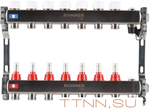 Для отопления Rommer 1"/3/4"x7 с расходомерами (RMS-1201-000007)
