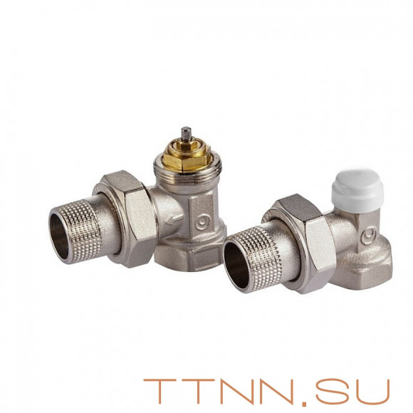 Набор термостатический Royal Thermo угловой М30х1,5 1/2" (никель)