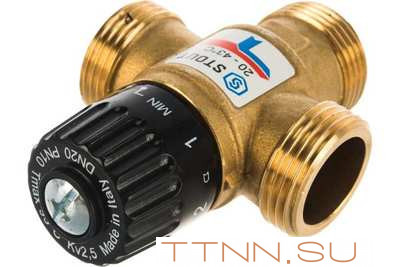 Смесительный клапан STOUT 1 НР 20-43°С KV 2,5 м3/ч
