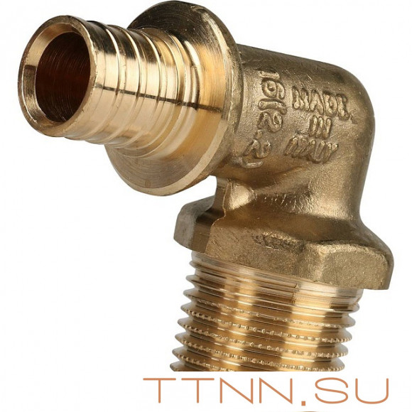 Угольник-переходник с наружной резьбой 25xR 3/4" для труб из сшитого полиэтилена Угольник-переходник с наружной резьбой 25xR 3/4" для труб из сшитого полиэтилена