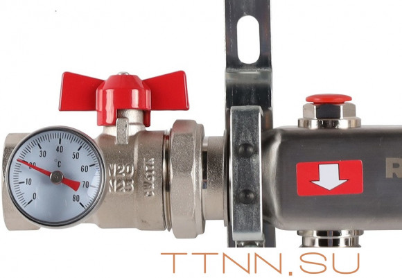Для отопления Rommer 1"/3/4"x9 с запорными клапанами (RMS-3210-000009)